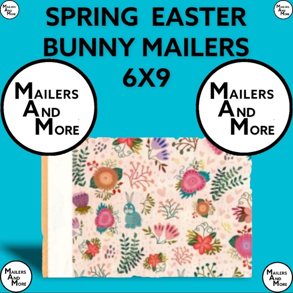 50 6X9 Easter Bunny Rabbit Poly Mailers Envelopes CLEARANCE - Picture 2 of 4